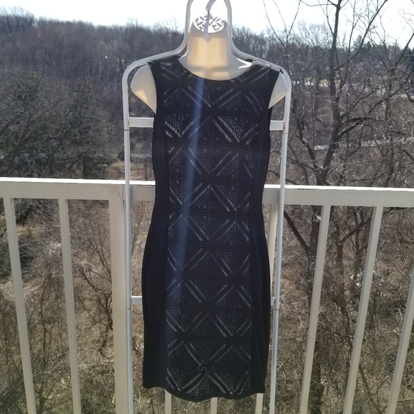 Vince Camuto Sheath Black Lace New Years Eve Cocktail Dress - Picture 5 of 8